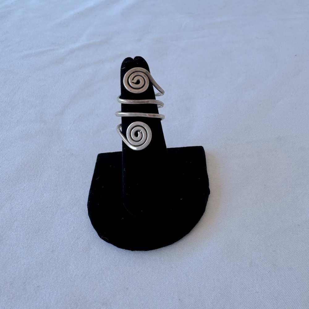 Silver Statement Ring With Spiral Design - image 1